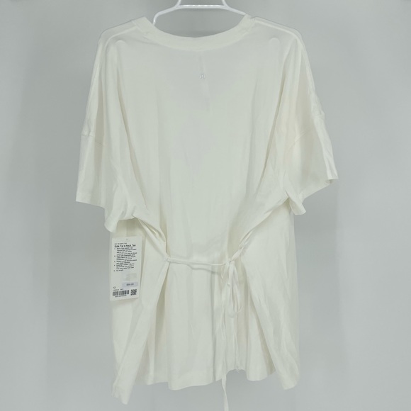 LULULEMON NWT SIDE TIE V-NECK T-SHIRT WHITE 8 12 TIE DETAILING - Picture 6 of 7